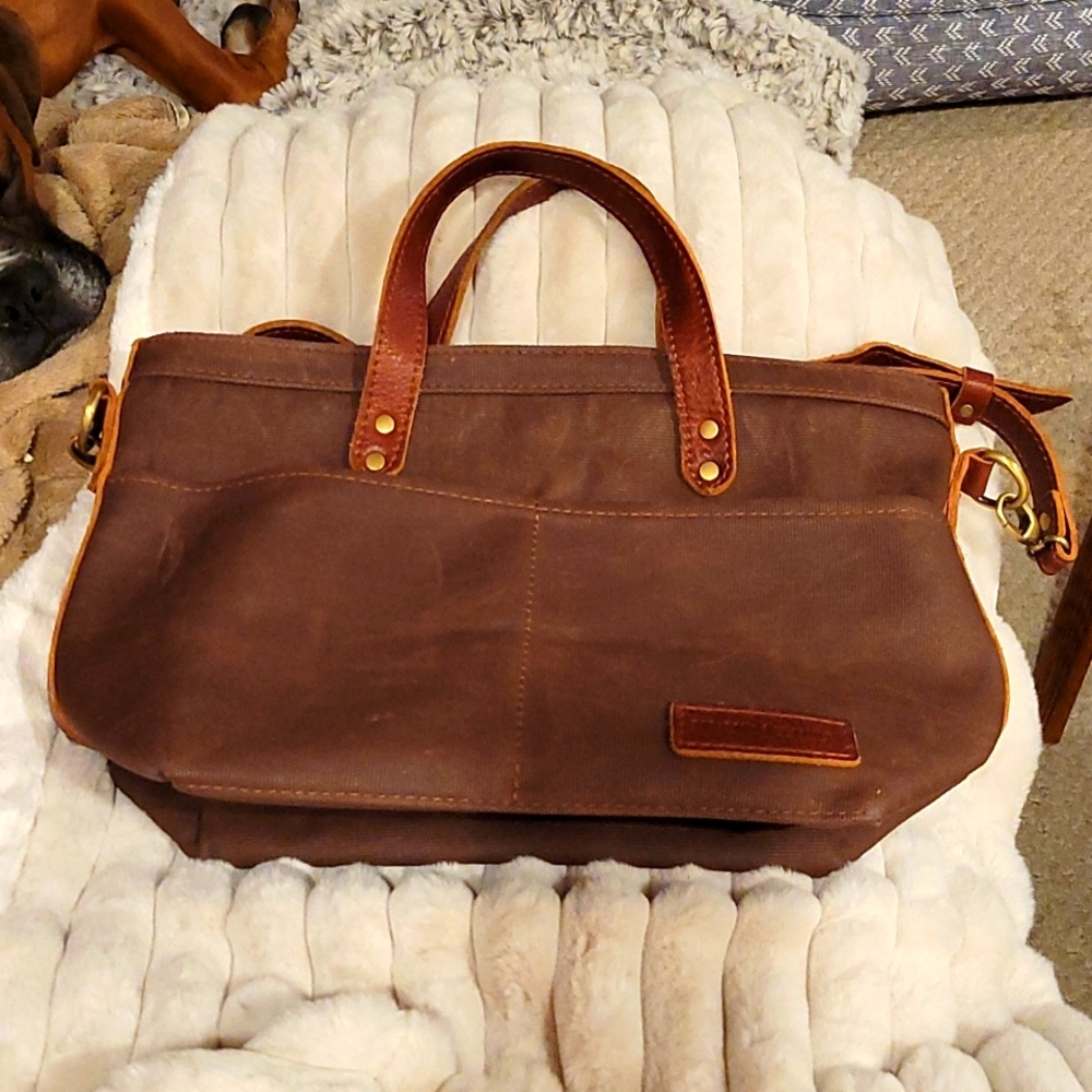 Portland Leather waxed canvas utility bag